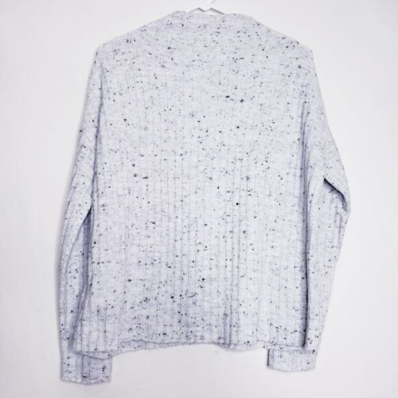 Old Navy Gray Speckled Ribbed Mock Neck Pullover Sweater Women's Size Medium NWT - Picture 5 of 8